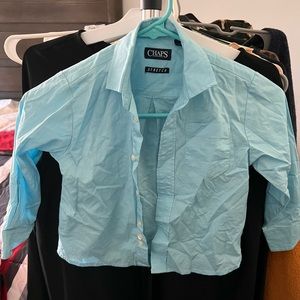 Blue button down shirt